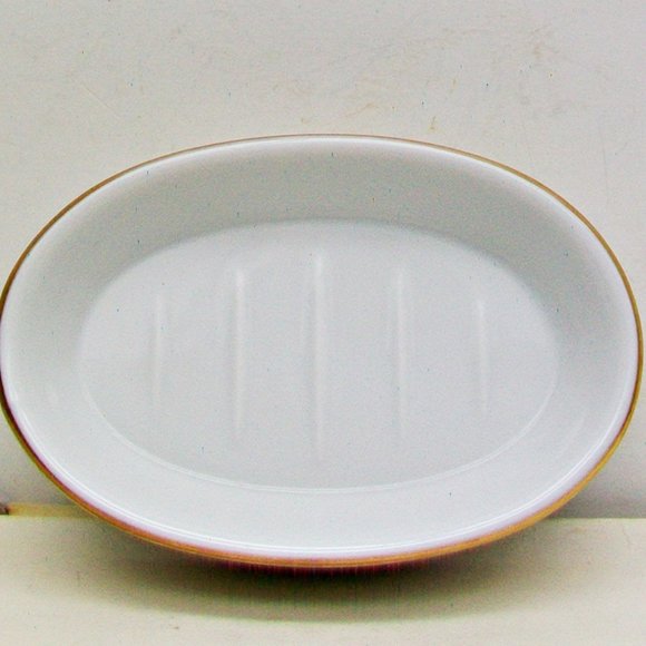 Mikasa VIBRATION Soap Dish L5284 Beige Porcelain Bathroom Vanity Collectible - Picture 2 of 4
